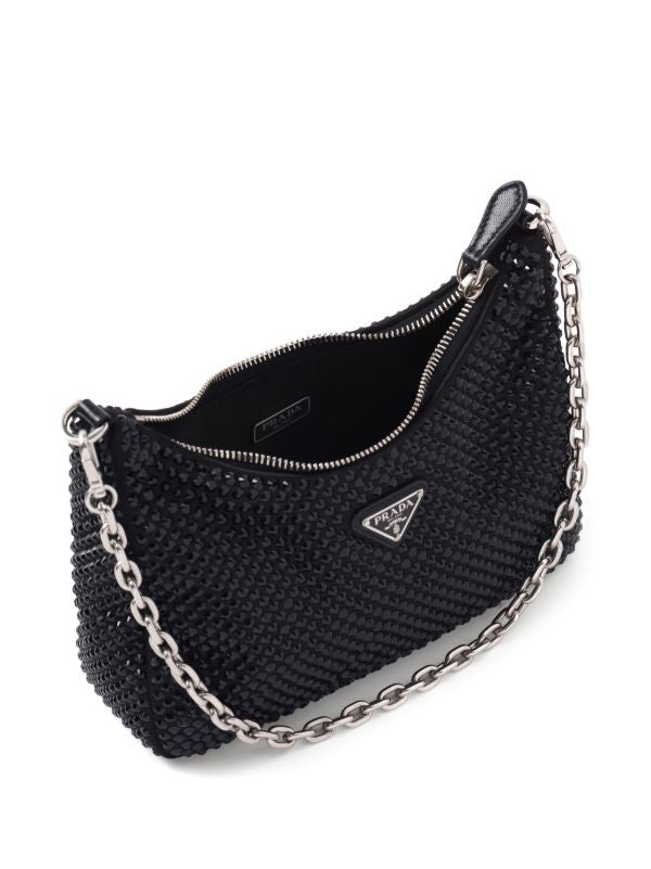 Bolsa Prada Re-Edition Preta com Strass